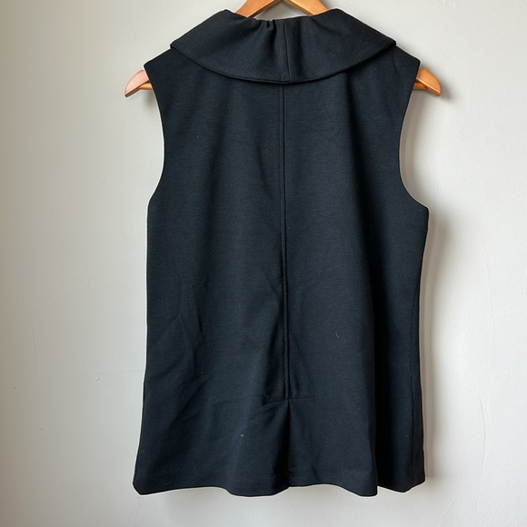 SAKS FIFTH AVENUE NWT black sleeve ruffle vest size 14 - Picture 4 of 5